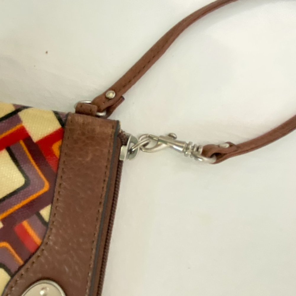 Fossil Key-Per Coated Canvas Wristlet New With Ta… - image 4